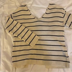 MASSIMO DUTTI STRIPED BOW SWEATER
